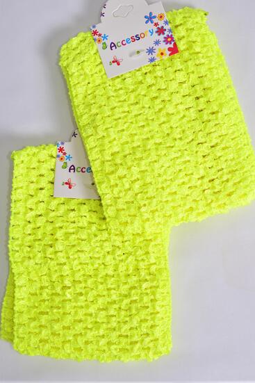Ballerina Headband 24 pcs Turban 4 Inch Wide Neon Yellow / 12 card= Dozen Neon Yellow , Stretch , Size - 4" Wide , Hang Tag & OPP Bag & UPC Code , 2 pcs per Card , 12 card = Dozen