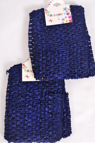 Ballerina Headband 24 pcs Turban 4 Inch Wide Navy / 12 card = Dozen Navy , Stretch , Size - 4" Wide , Hang Tag & OPP Bag & UPC Code
