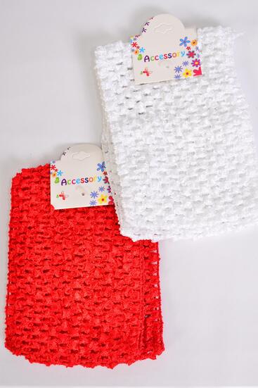 Ballerina Headband 24 pcs Turban 4 Inch Wide Red White Mix / 12 card = Dozen Stretch , Size - 4" Wide , 6 Red , 6 White Color Asst , Hang Tag & OPP Bag & UPC Code