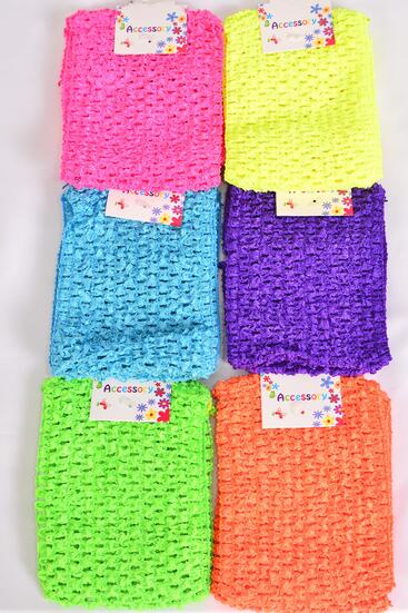 Ballerina Headband 24 pcs Turban 4 Inch Wide Caribbean Neon Color Asst / 12 card = Dozen Stretch , Size - 4" Wide , 2 Turquoise , 2 Neon Orange , 2 Purple , 2 Neon Pink , 2 Neon Yellow , 2 Neon Green Mix , OPP Bag & UPC Code 