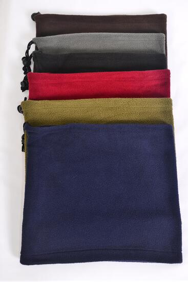 Polar Fleece Warmer Neck Gaiter Multi function Dark Multi / 12 pcs = Dozen Dark Multi , Size - 10" x 9" Wide , 2 of each Color Asst , Hang Tag & UPC Code , OPP Bag