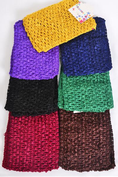 Ballerina Headband 24 pcs Turban Dark Multi / 12 card = Dozen Stretch , Size - 4" Wide , 2 Black , 2 Navy , 2 Brown , 2 Burgundy , 2 Purple , 1 Gold , 1 Green Asst , Hang Tag & OPP Bag & UPC Code