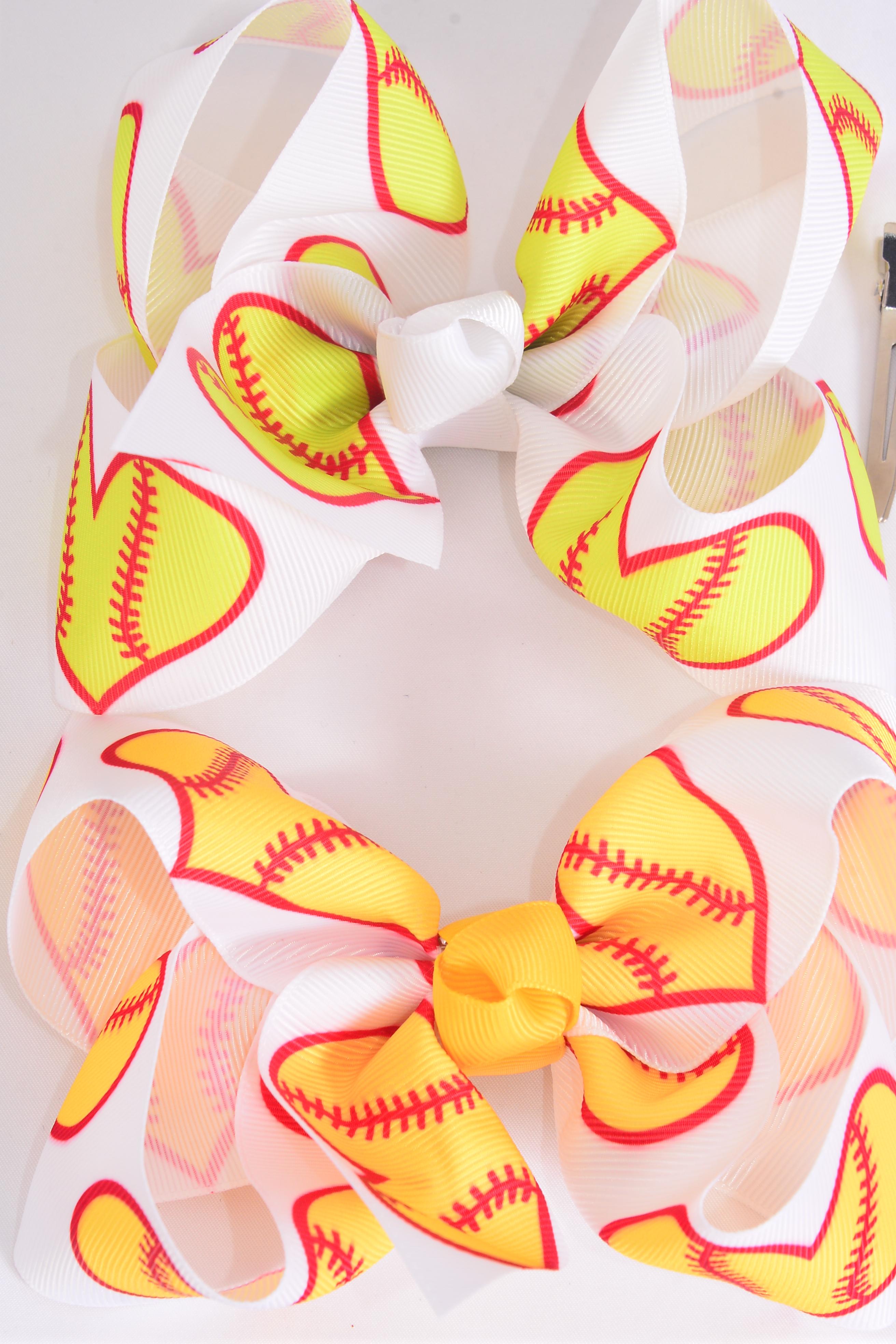 Hair Bow Jumbo Softball Grosgrain Bow-tie / 12 pcs Bow = Dozen ...
