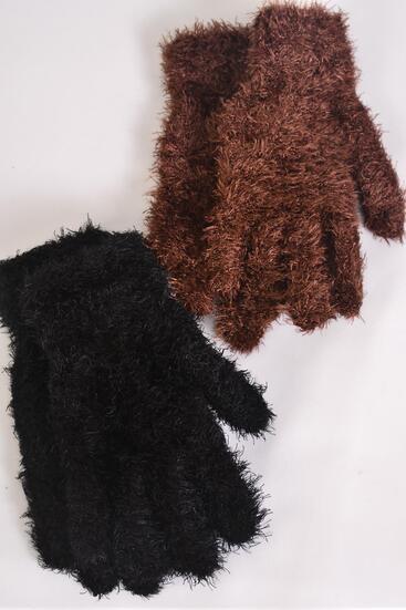 Glove Stretch Black Brown Color Mix Stretch / 12 pair = Dozen Stretch ,  6 Black , 6 Brown Color Mix , w OPP Bag