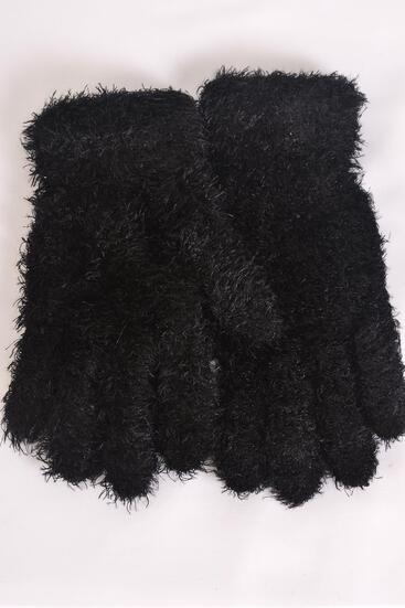 Glove Stretch Black / 12 pair = Dozen Black , Department Store Quality , OPP Bag