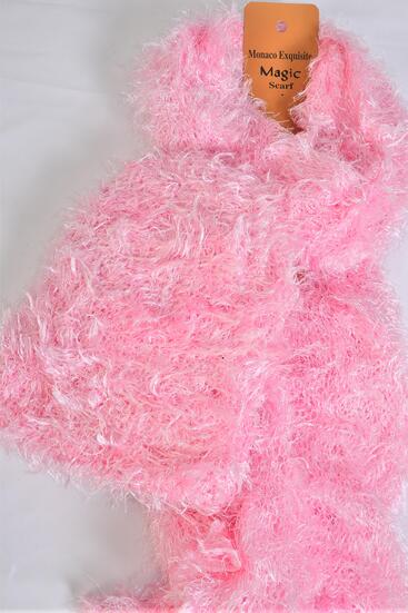 Scarf Magic Scarf w Hat 2 pcs Sets Soft Stretch Light Pink / Sets Light Pink , Scarf Size - 64 x 13" Wide , Display Card & OPP Bag & UPC Code