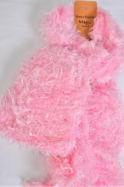 Scarf Magic Scarf w Hat 2 pcs Sets Soft Stretch Light Pink / Sets Light Pink , Scarf Size - 64 x 13" Wide , Display Card & OPP Bag & UPC Code