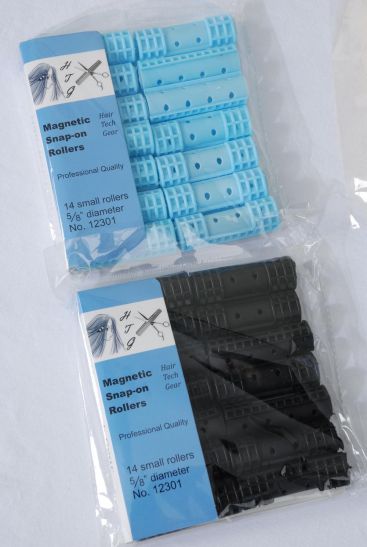  Magnetic Snap On Rollers 14 ct Small / 12 Bag = Pack  Size - 5/8" Dia Wide , Individual OPP Bag & UPC Code , Choose Colours , 14 pcs per Bag , 12 Bag = Pack 