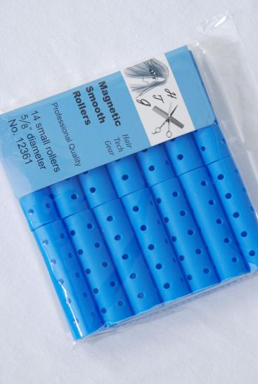 Smooth Magnetic Rollers 14 ct Small Blue / 12 Bag = Pack Blue , Size - 5/8" Dia Wide , Individual OPP Bag & UPC Code , 14 pcs per Bag , 12 Bag = Pack 