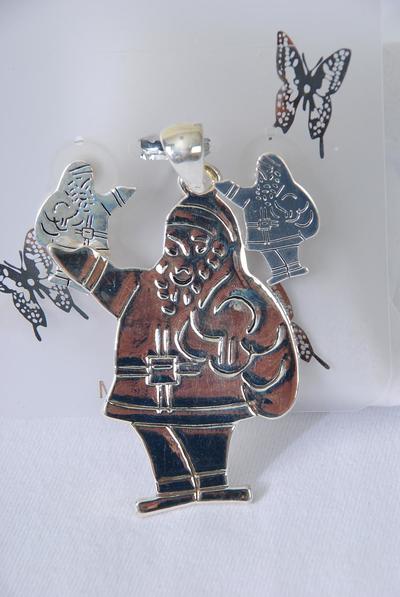 Christmas Pendant Earrings Sets Santa Post / Sets  Santa Pendant Size - 2.5" x 1.5" Wide , Earrings - 1" x 0.5" Wide , Display Card & Opp Bag , ChooseColors