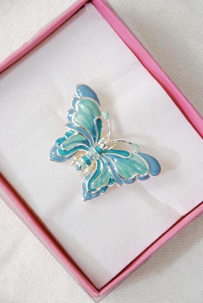 Brooch Butterfly Enimal Blue / PC Size 1.75"x 1" Wide , OPP Bag 