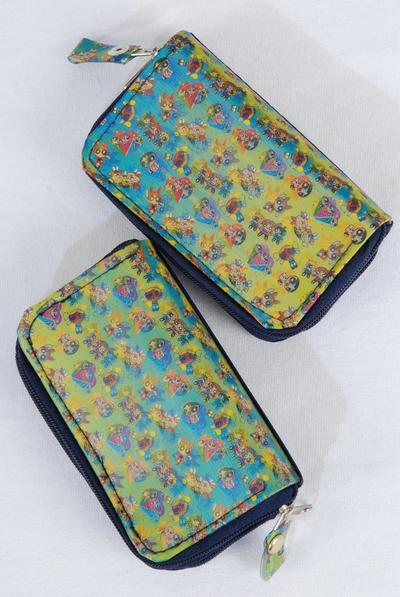 Coin Purse 3-D Cartoon Purse / 12 pcs = Dozen Size - 4.25" x 2" Wide , W OPP bag