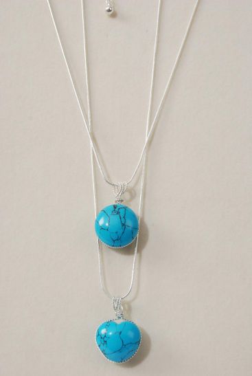 Necklace Silver Snake Chain Hand Carved Semiprecious Stone Pendant / PC 24" Long Extension Chain , Pendant Size - 1"  Wide , Hang Tag & OPP bag & UPC Code