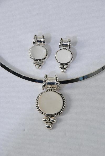 Necklace Sets Choker Luggage Tag Pendant Post / Set Post , 16" Choker , Flexible , Display Card & OPP bag & UPC Code , Choose Gold Or Silver Finish