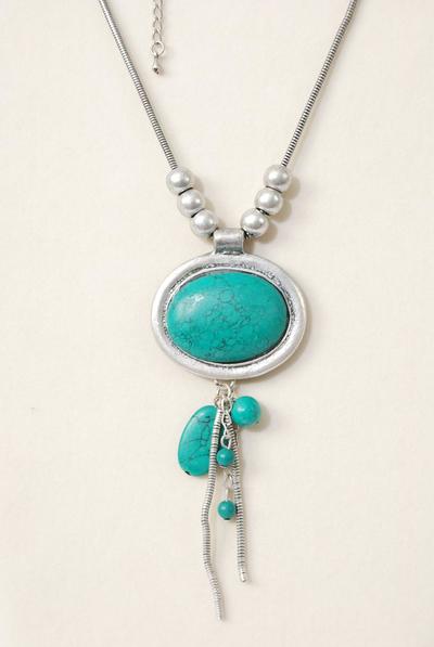 Necklace Silver Snake Chain Real Semiprecious Stones / 12 pcs = Dozen Size - 24" w Extension Chain , Choose Colors , Hang tag & OPP bag & UPC Code