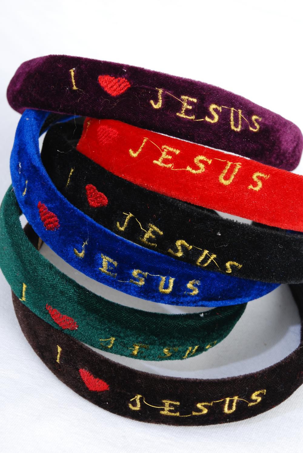 Headband Velvet Jesus Embroidery Dark Multi/DZ **Dark Multi** Size1