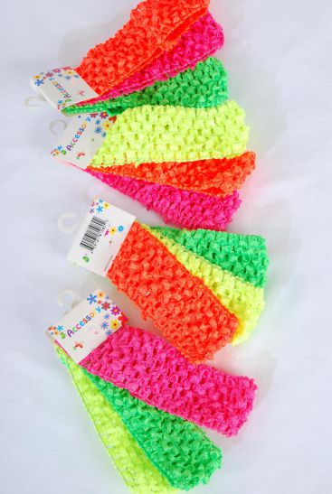 Ballerina Headband 36 pcs Neon Miix / 12 card = Dozen Size-1.75" Wide , Stretch , each card have 3 pcs ,12 card = Dozen , Hang tag & UPC Code