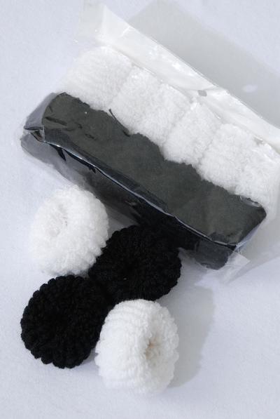 Elastic Terry Large Hair Ties 120 pcs / PK Good Quality , Size - 2" x 1" Wide , OPP Bag , 12 pcs per Bag , 10 Bag per Pack , Choose Colors                                                 