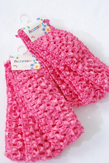 Ballerina Headband 36 pcs Hot Pink / 12 card = Dozen Stretch , Size-1.75" Wide , each card have 3 pcs , 12 card = Dozen , Hang tag & UPC Code 