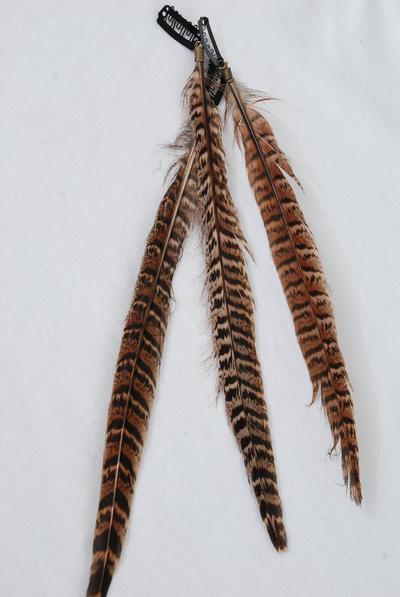 Feather Hair Extensions / 12 pcs = Dozen Size-9" Long , Display Card & OPP Bag & UPC Code