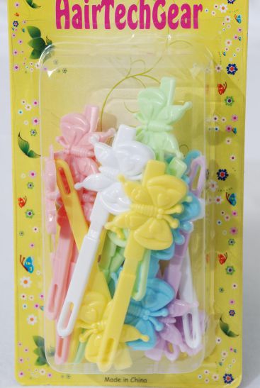 Barrettes Butterfly Pastel / 12 card = Dozen Pastel Mix , Each Card have UPC Code , 12 Card = Dozen 
