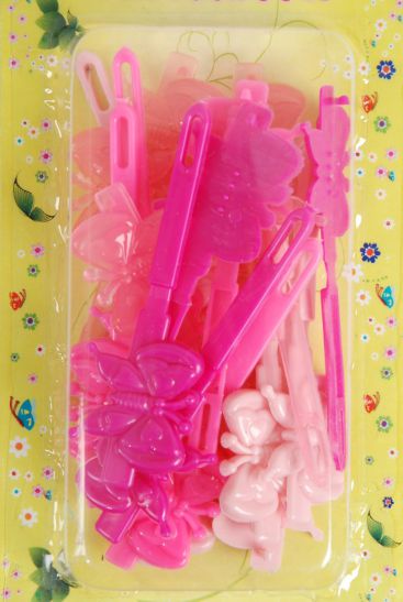 Barrettes Butterfly Pink Mix / 12 card = Dozen Pink Mix , Each Card have UPC Code , 12 Card = Dozen 