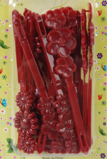 Barrettes Daisy Flowers Burgundy Wine Mix / 12 card = Dozen Burgundy Wine Mix , Each Card have UPC Code , 12 Card = Dozen 