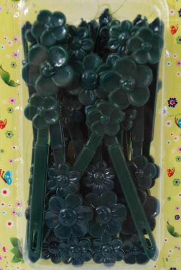 Barrettes Daisy Flowers Hunter Green Mix / 12 card = Dozen Hunter Green Mix , Each Card have UPC Code , 12 Card = Dozen 