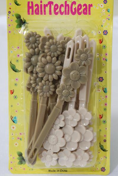 Barrettes Daisy Flowers / 12 card = Dozen Choose Colors , Each Card have UPC Code , 12 Card = Dozen 