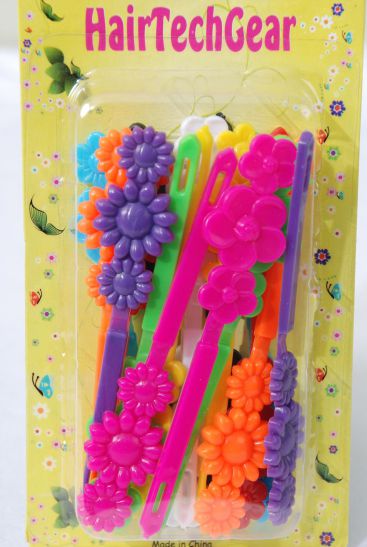 Barrettes Daisy Flowers Multi / 12 card = Dozen Multi , Each Card have UPC Code , 12 Card = Dozen 