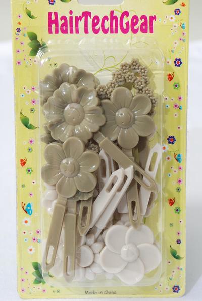 Barrettes Flowers Heart Mix / 12 Card = Dozen Choose Colors , Each Card have UPC Code , 12 Card = Dozen 