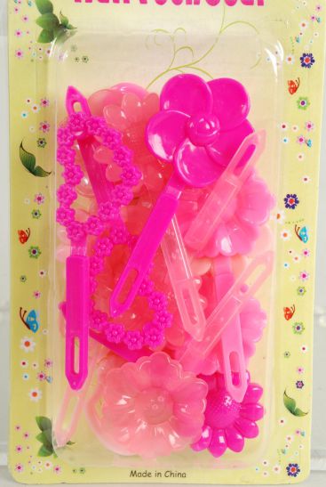 Barrettes Flowers Hearts Mix Pink Mix / 12 Card = Dozen   Pink Mix , Each Card have UPC Code , 12 Card = Dozen 