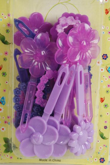 Barrettes Flowers Hearts Mix Purple Mix / 12 Card = Dozen  Purple Mix , Each Card have UPC Code , 12 Card = Dozen 