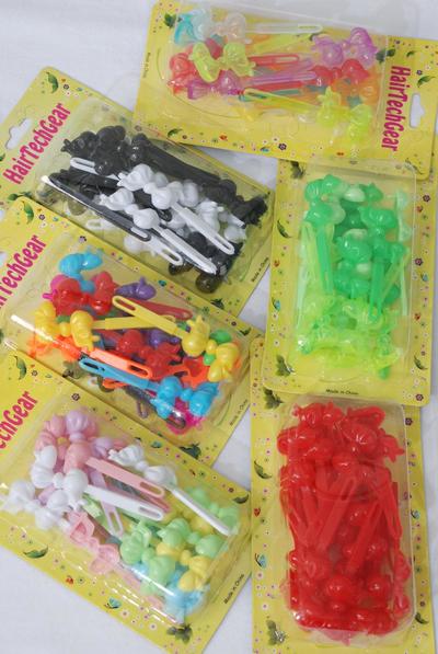Barrettes Bowtie / 12 Card = Dozen Choose Colors , Each Card have UPC Code , 12 Card = Dozen 