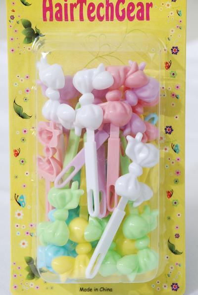 Barrettes Bowtie / 12 Card = Dozen Choose Colors , Each Card have UPC Code , 12 Card = Dozen 
