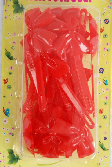 Barrettes Large Bow-tie Red / 12 Card = Dozen Red , Each Card has UPC Code , OPP Bag , 12 Card = Dozen
