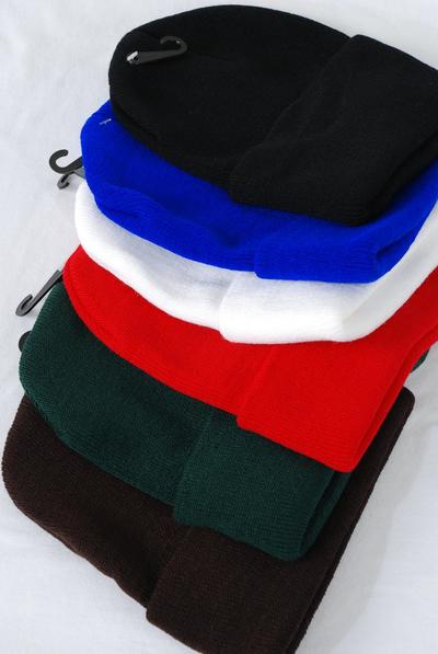 Winter Knitted Hat Polyester Heavy Weight / 12 pcs = Dozen Good Quality , Choose Colours , Hang tag & OPP bag & UPC Code