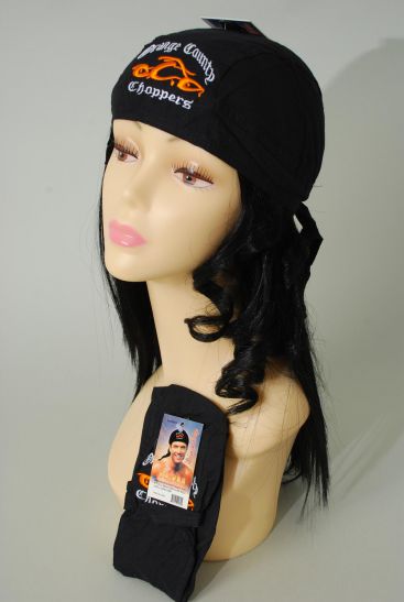 Tie down Cap Black Initial Embroidery/DZ **100% Cotton**  Good Quality,W hang tag & OPP nah & UPC Code