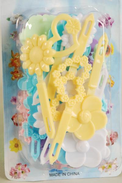 Barrettes Flowers Heart Mix / 12 Card = Dozen Choose Colors , Each Card have UPC Code , 12 Card = Dozen 