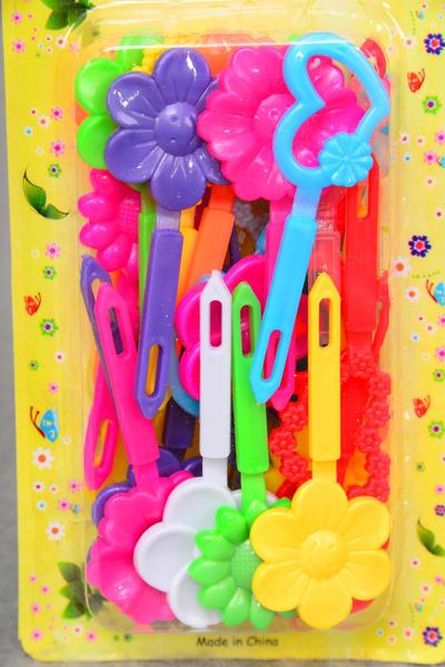 Barrettes Flowers Heart Mix / 12 Card = Dozen Choose Colors , Each Card have UPC Code , 12 Card = Dozen 