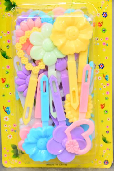 Barrettes Flowers Pastel / 12 Card = Dozen Each Card have UPC Code , 12 Card = Dozen 