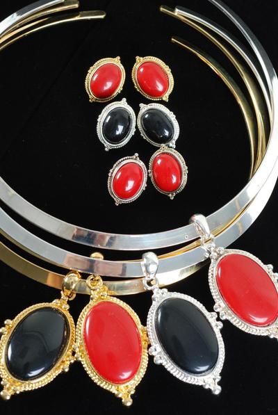 Necklace Sets Choker Flexible Poly Pendant Post / 12 Sets = Dozen  Post , Size - 16" Wide , Flexible , Display Card & Opp Bag & UPC Code , Choose Colors