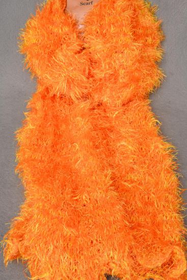 Scarf Multi function Magic Scarf Soft Stretch Orange / 12 pcs = Dozen  Orange , Size - 64" x 13", Display Card & OPP Bag & UPC Code