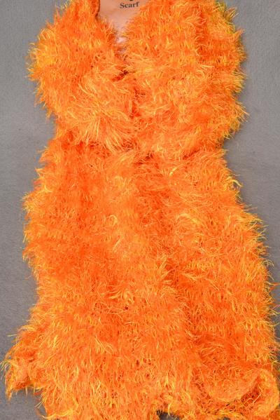 Scarf Multi function Magic Scarf Soft Stretch Orange / 12 pcs = Dozen  Orange , Size - 64" x 13", Display Card & OPP Bag & UPC Code