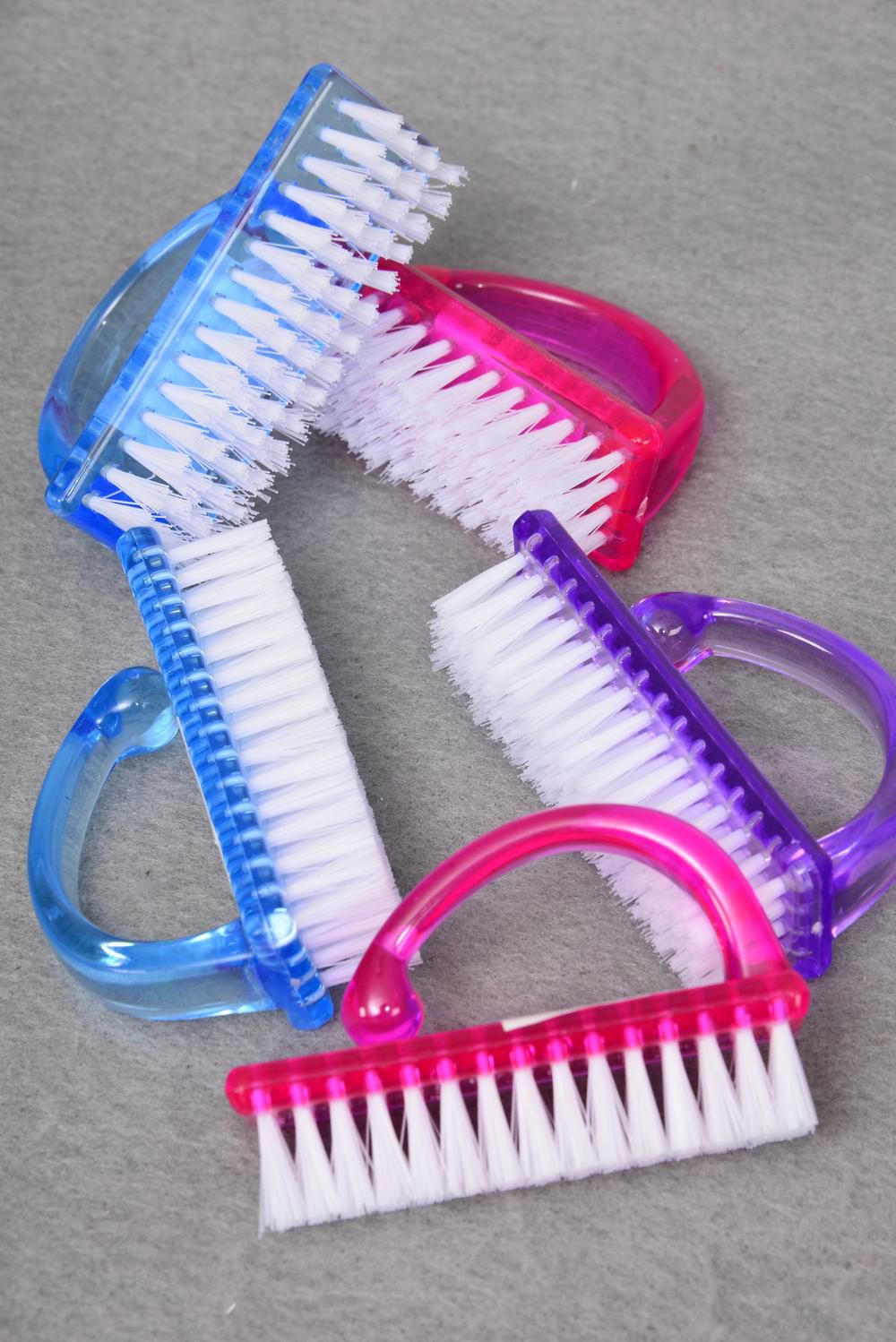 Nail Buffing Brush/DZ Size3"x1" Wide,4 of each Color Asst,W OPP Bag