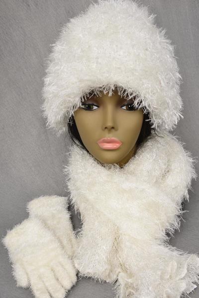 Scarf Multi function Magic Scarf Glove Hat 3 pcs Sets Soft Stretch White / Dozen Sets White , Scarf Size - 64 x 13" Wide , Display Card & OPP Bag & UPC Code