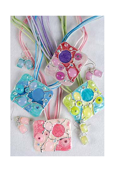 Necklace Sets Enamel Pendant Rhinestones / Sets Fish Hook , Pendant Size - 2" x 1.75"Wide , Display Card & OPP bag & UPC Code , Choose Colors