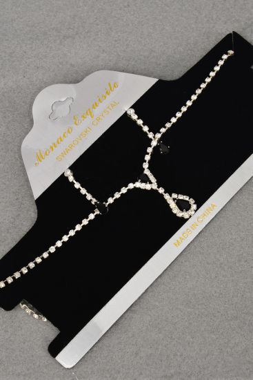 Necklace Sets Choker Rhinestones Post / 12 Sets = Dozen Post ,  Size - 16" Extension Chain , Velvet Display Card & OPP bag & UPC Code ,  Choose Colors 