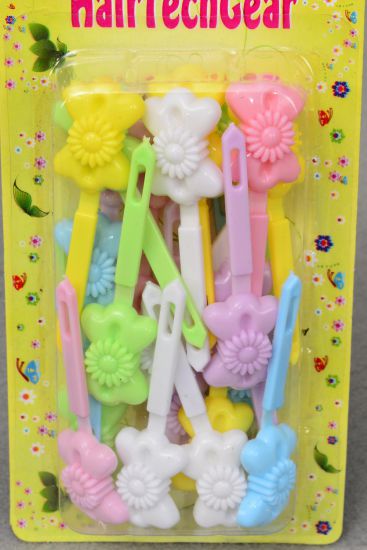 Barrettes Bow Flower Pastel / 12 Card = Dozen  Pastel , Each Card have UPC Code , 12 Card = Dozen 