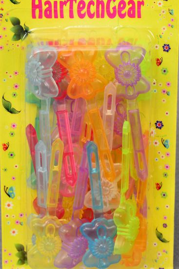 Barrettes Bowtie Daisy Flowers Transparent Multi / 12 Card = Dozen Transparent Multi , Each Card have UPC Code , 12 Card = Dozen 